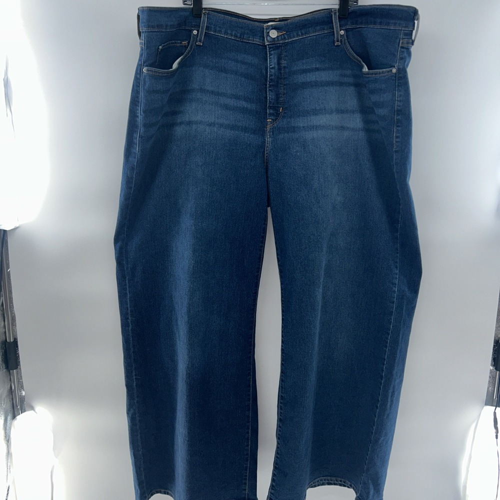 Levis Jeans Womens Size‎ 26W Blue Denim 318 Shaping Wide Leg Relax Stretch